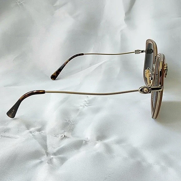 Coach Sunglasses HC7101B Square Brown Gold‎ Floral Accents Frames Only Rare OG - Picture 7 of 12
